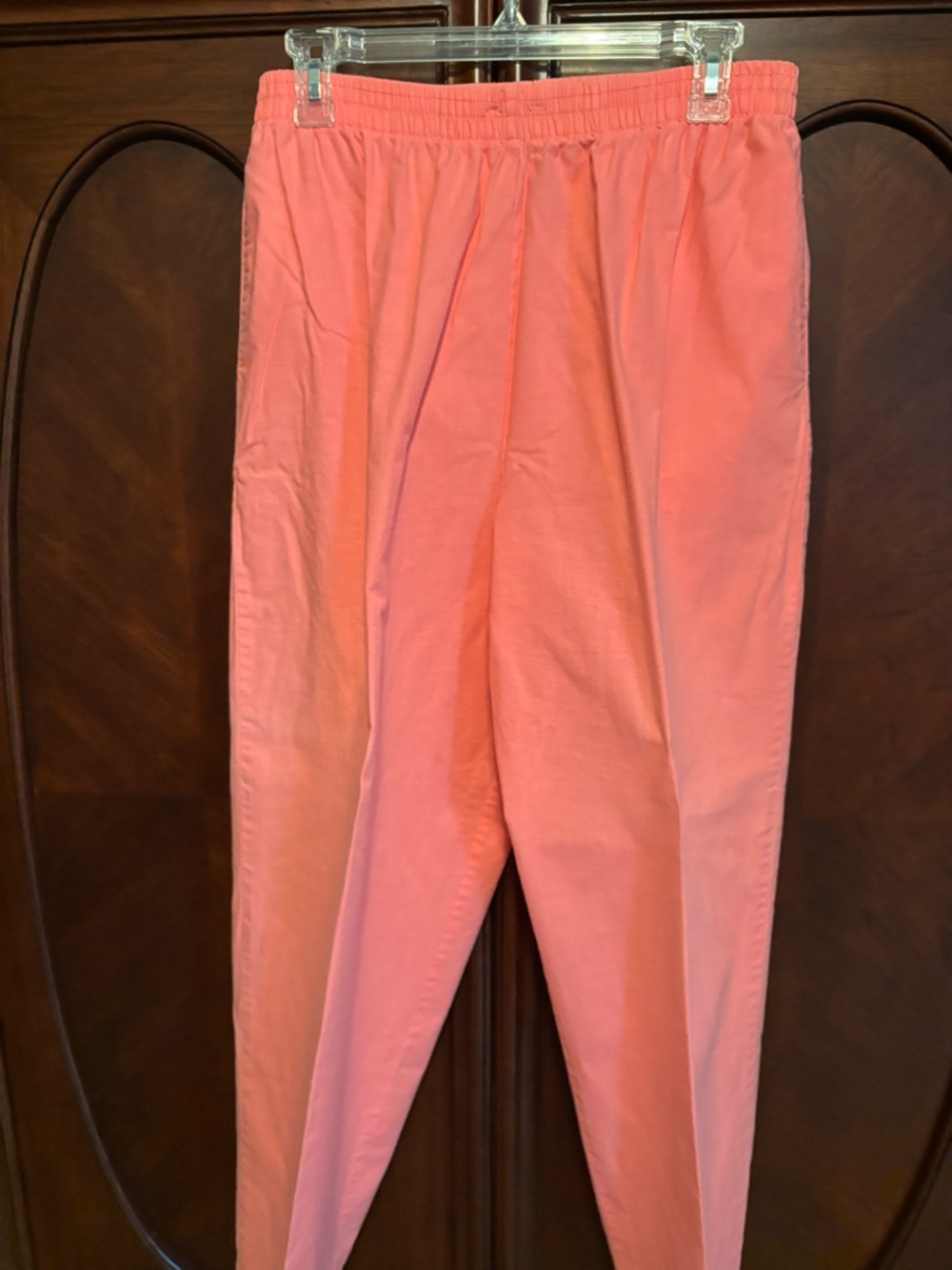 Coral Elastic Waist Tapered Pants